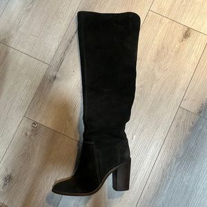 Over the knee heeled boots - very dark grey